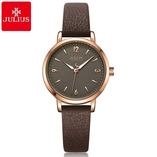 聚利时手表女款小众 ins风学生简约气质复古夜光皮带防水石英女表