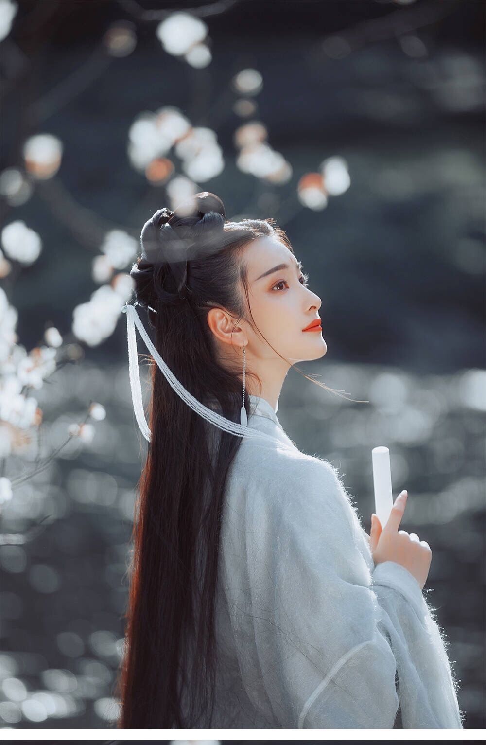 【锦醉嫣然】绝版古装汉服刺绣昙花交领上襦齐腰襦裙青烟出租