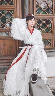【玲珑主】彩云间汉服魏晋风度晋襦男女款白鹤少年羽毛汉服出租