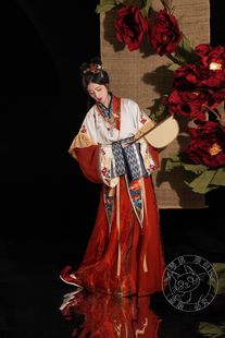 【汉锦记】出租琴挑晋制石榴花神复原风汉服直袖襦焰纹八破裙