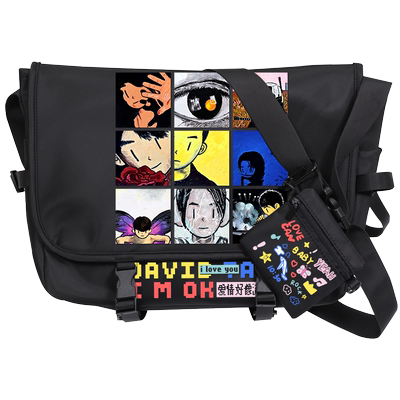 陶喆专辑黑色柳丁周边斜挎单肩包