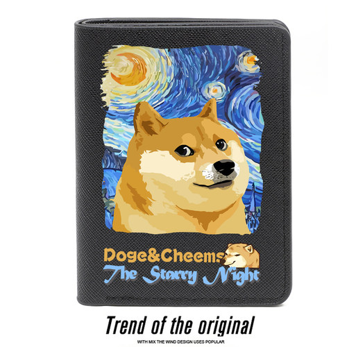 梵高星空联名Doge柴犬多功能钱包