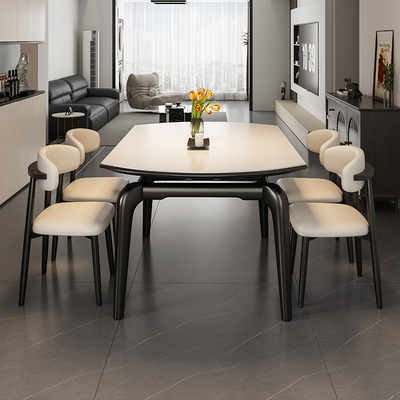 岩板餐桌椅组合小户型伸缩饭桌
