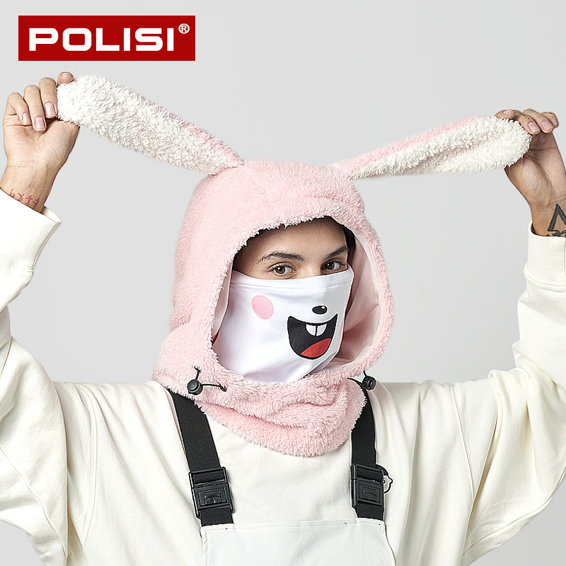 防风保暖卡通图案滑雪护具头套