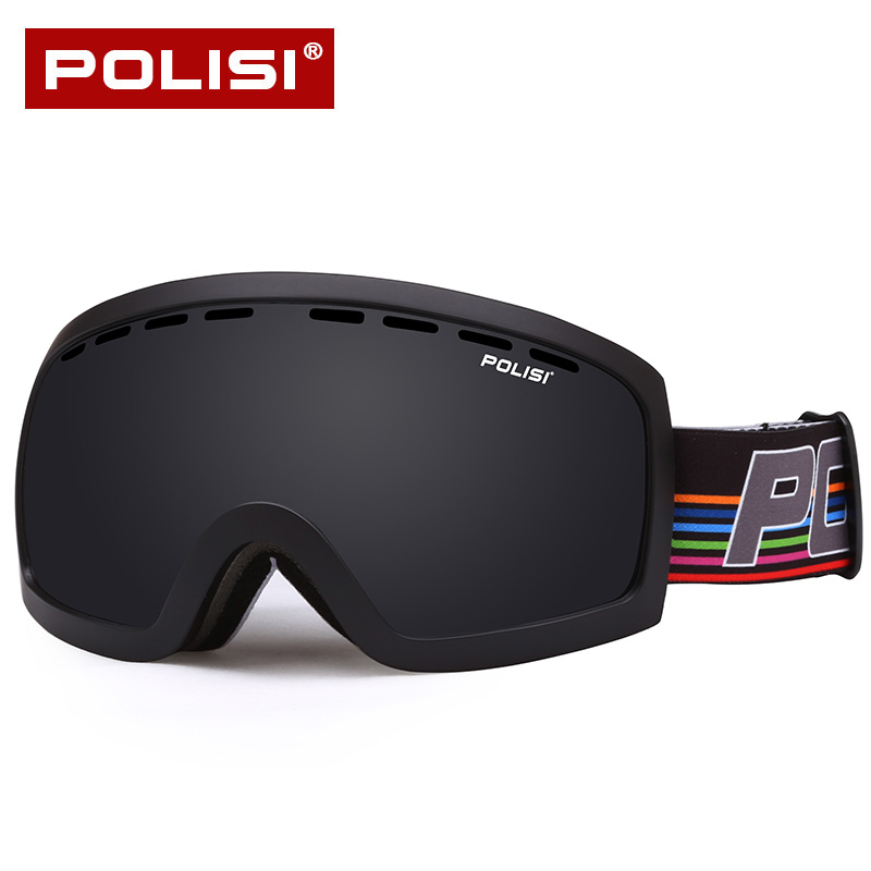POLISI双层防雾滑雪眼镜可卡近视