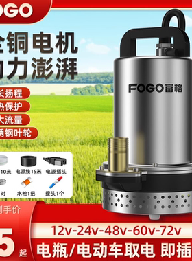 富格直流潜水泵家用小型12v24v48v60v72v电瓶电动车农用灌溉抽水