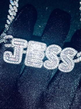 皇冠古巴链无品牌镶钻男女吊坠