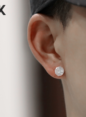 S925 silver Zircon Earrings 纯银钻石耳钉男女嘻哈 hiphop 锆石