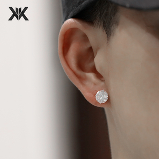 silver hiphop Zircon 纯银钻石耳钉男女嘻哈 锆石 Earrings S925