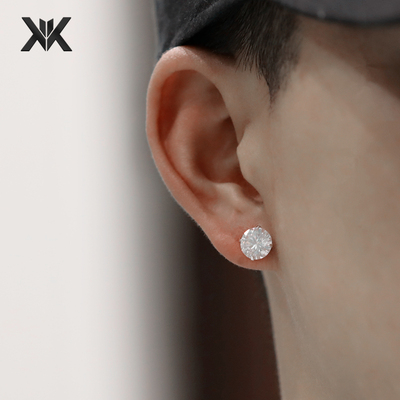 纯银锆石嘻哈风男女耳钉
