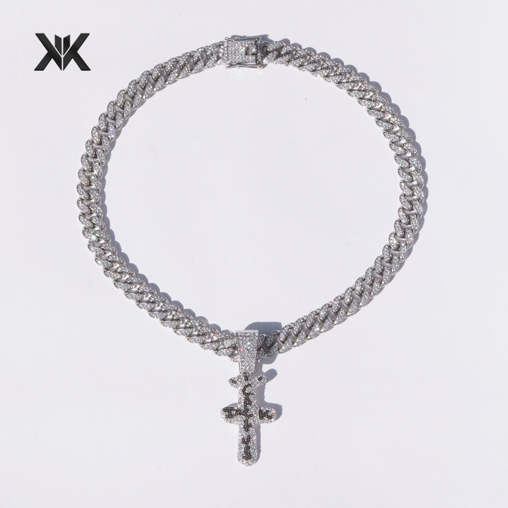 新款travis scott厂牌满钻十字架 cactus jack吊坠嘻哈古巴项链潮