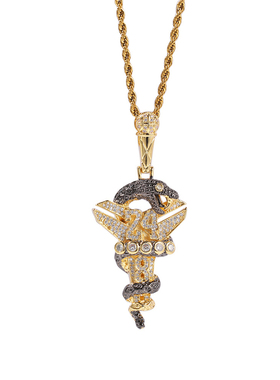 嘻哈新品科比24黑曼巴毒蛇十字架吊坠项链潮流男士篮球迷百搭配饰