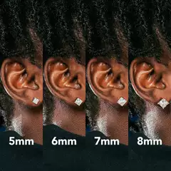 Hip-Hop Style Simple Square Zircon Earrings for Men and Women ins Light Luxury Fashion Versatile Earrings Couple Trendy Jewelry