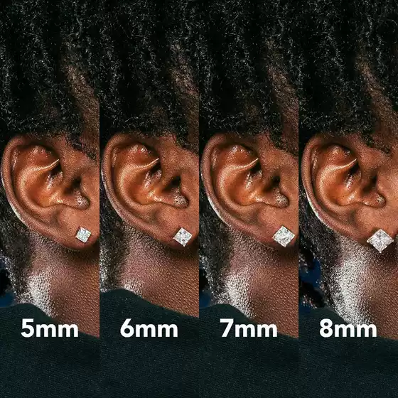 Hip-Hop Style Simple Square Zircon Earrings for Men and Women ins Light Luxury Fashion Versatile Earrings Couple Trendy Jewelry