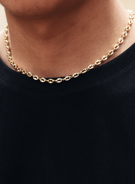 咖啡豆项链KAKA钛钢锁骨链男女