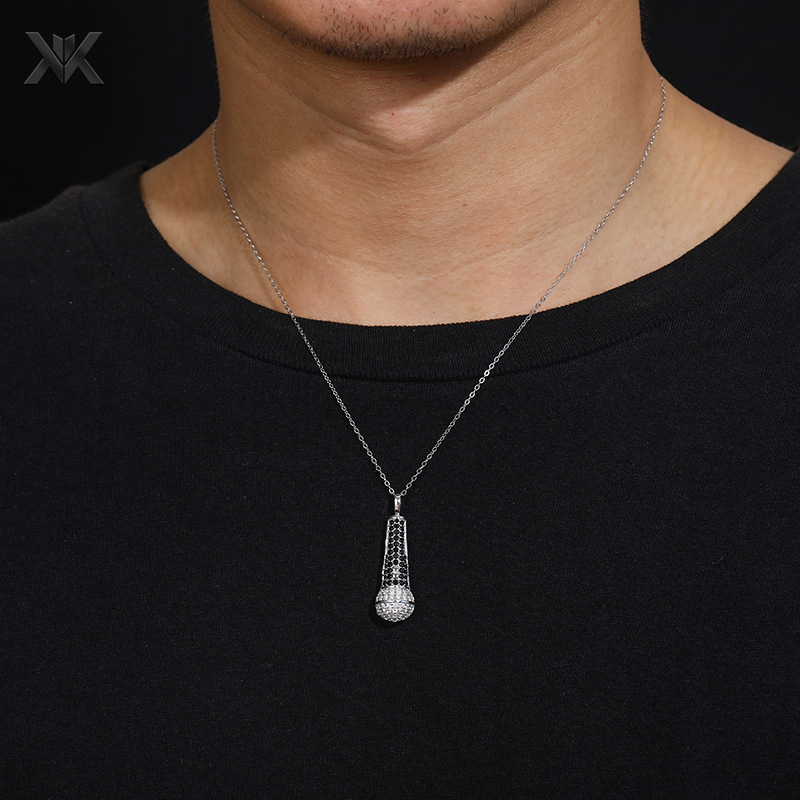 KAKA银莫桑石O字链情侣麦克风