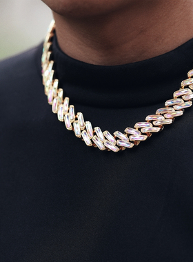 菱形项链KAKA莱茵石男女