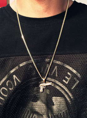 嘻哈风酒吧配饰吊坠项链