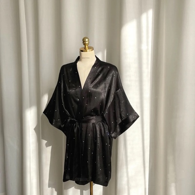 星芒 睡衣女高品质仿醋酸烫钻吊带睡袍两件套睡衣夏季礼盒装气质