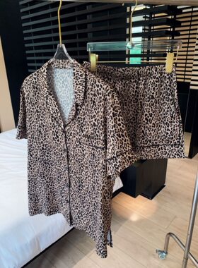 轻奢豹纹缎面睡衣～高品质显气质牛奶丝野奢风家居服短袖短裤新款