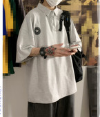 ins潮流半截袖 男士 Polo衫 2020韩版 帅气宽松春夏季 新款 短袖 T恤潮