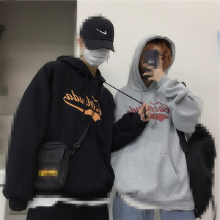 秋冬款潮ins复古嘻哈卫衣男女连帽衫宽松加绒加厚情侣vetiver2019