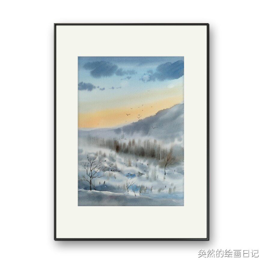 奂然的绘画日记  原创水彩画《远方的风景系列》尺寸26×38