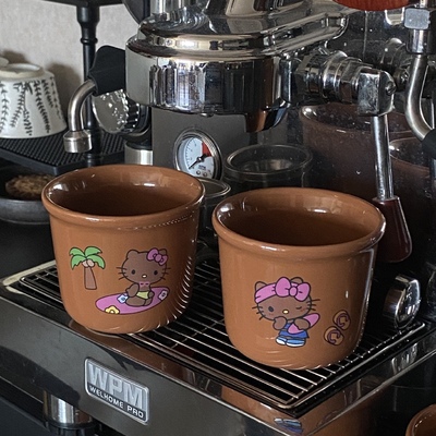 可爱黑皮猫咪kt马克杯陶瓷杯