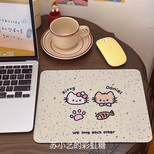 原创设计kt猫咪鼠标垫情侣少女心异形可爱创意桌面垫子防水防滑垫