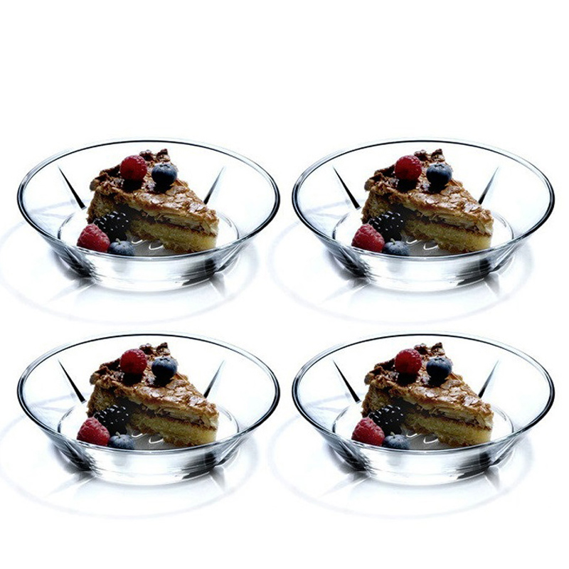 丹麦rosendahl无铅玻璃沙拉盘4件