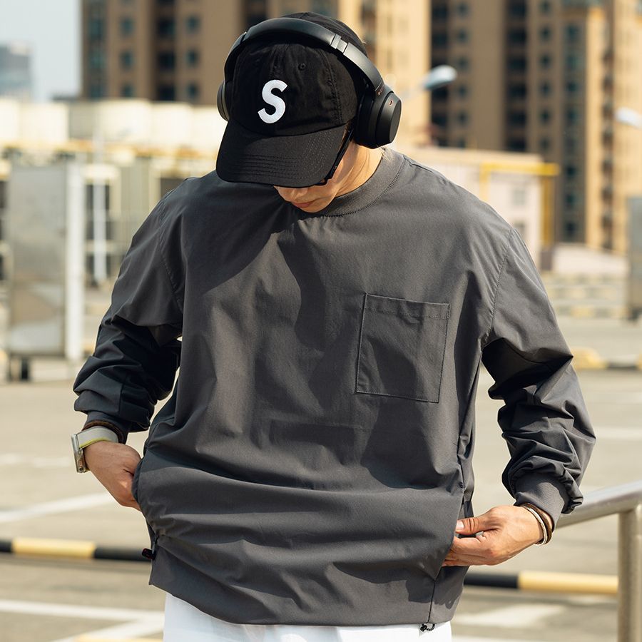 日系户外3M吸湿排汗口袋长袖T恤