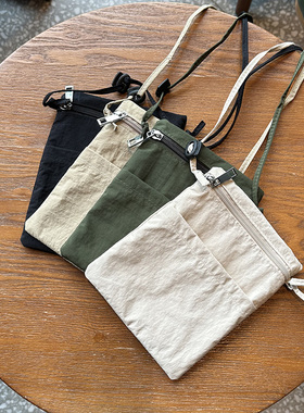 良汇手机包轻量化超薄帆布小包包极简风斜挎零钱包男女同款手机袋