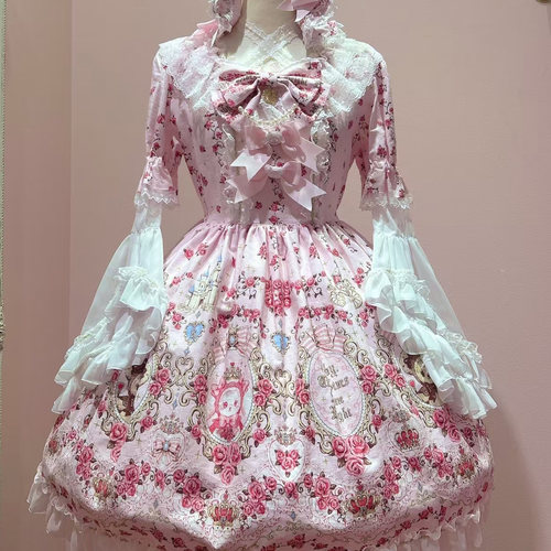 BABY 兔熊花墙粉JSK  lolita 洛丽塔连衣裙