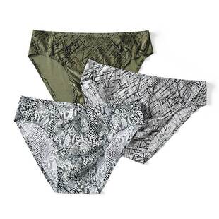 三角内裤 短裤 骚冰丝无痕超薄豹纹性感夏季 底裤 头 透气男式 男士
