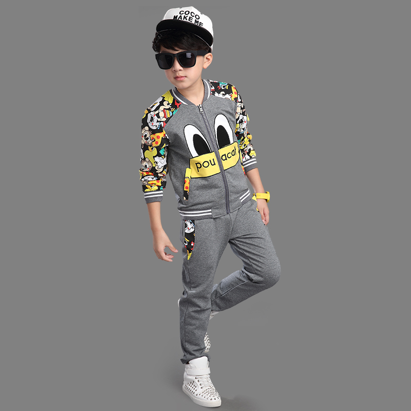 Kids Boys Spring and Autumn 2016 the new suit large children 5 children 6 8 12 boys long-sleeved track suit 15