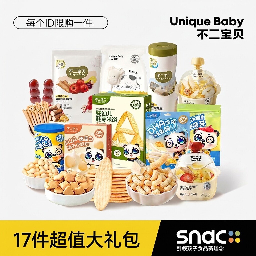 【17件大礼包】不二宝贝儿童零食组合大礼包送婴幼儿宝宝饼干零食