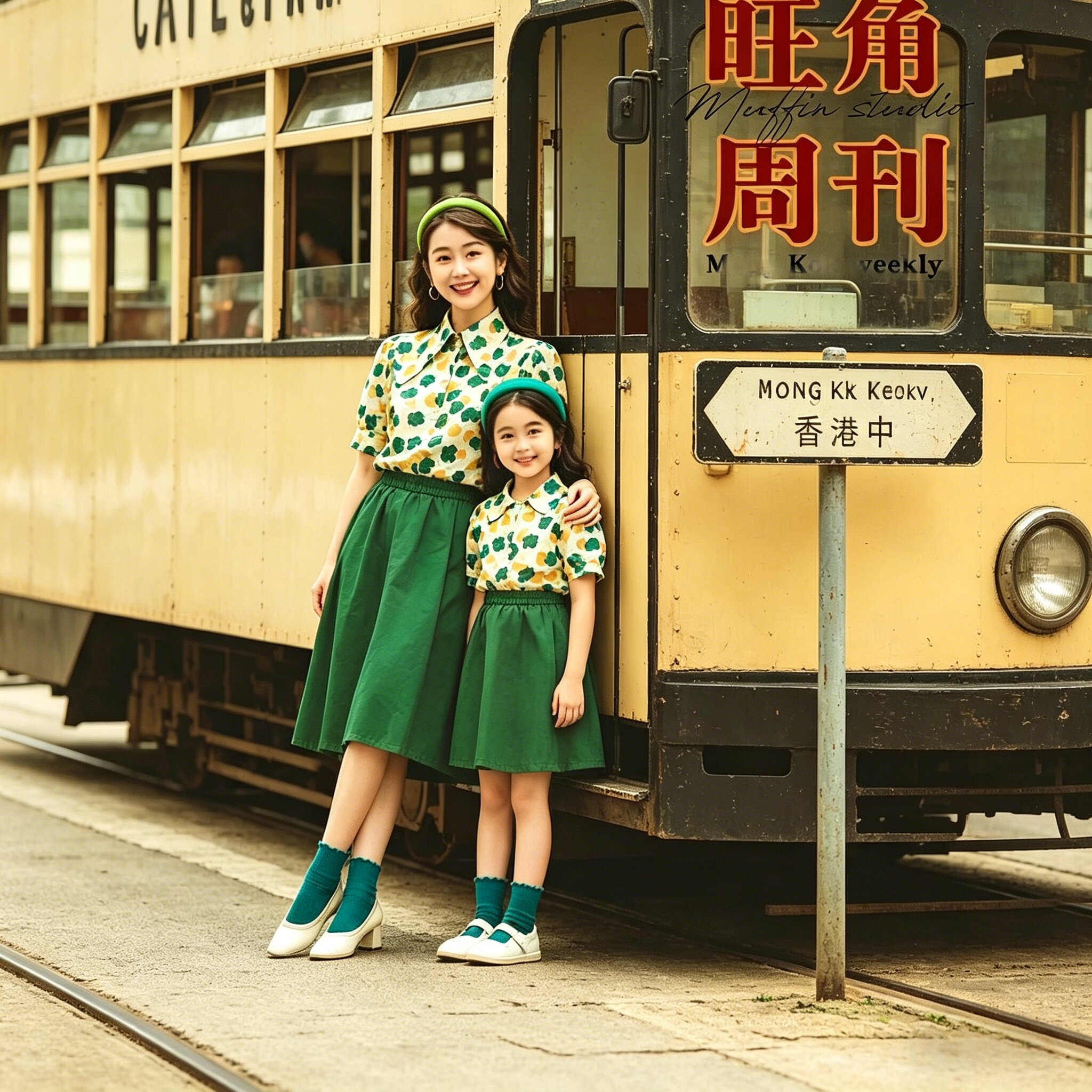 幼儿园女大童亲子表演服装六一儿童节8090年代复古港风高级感套装