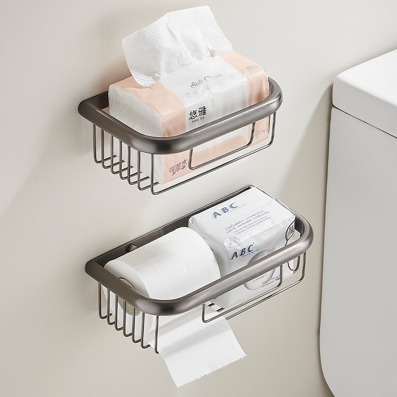 全铜卷纸架高端质感拉丝枪灰