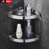 卫生间三角置物架304不锈钢浴室墙上壁挂式 转角架小尺寸户型专用