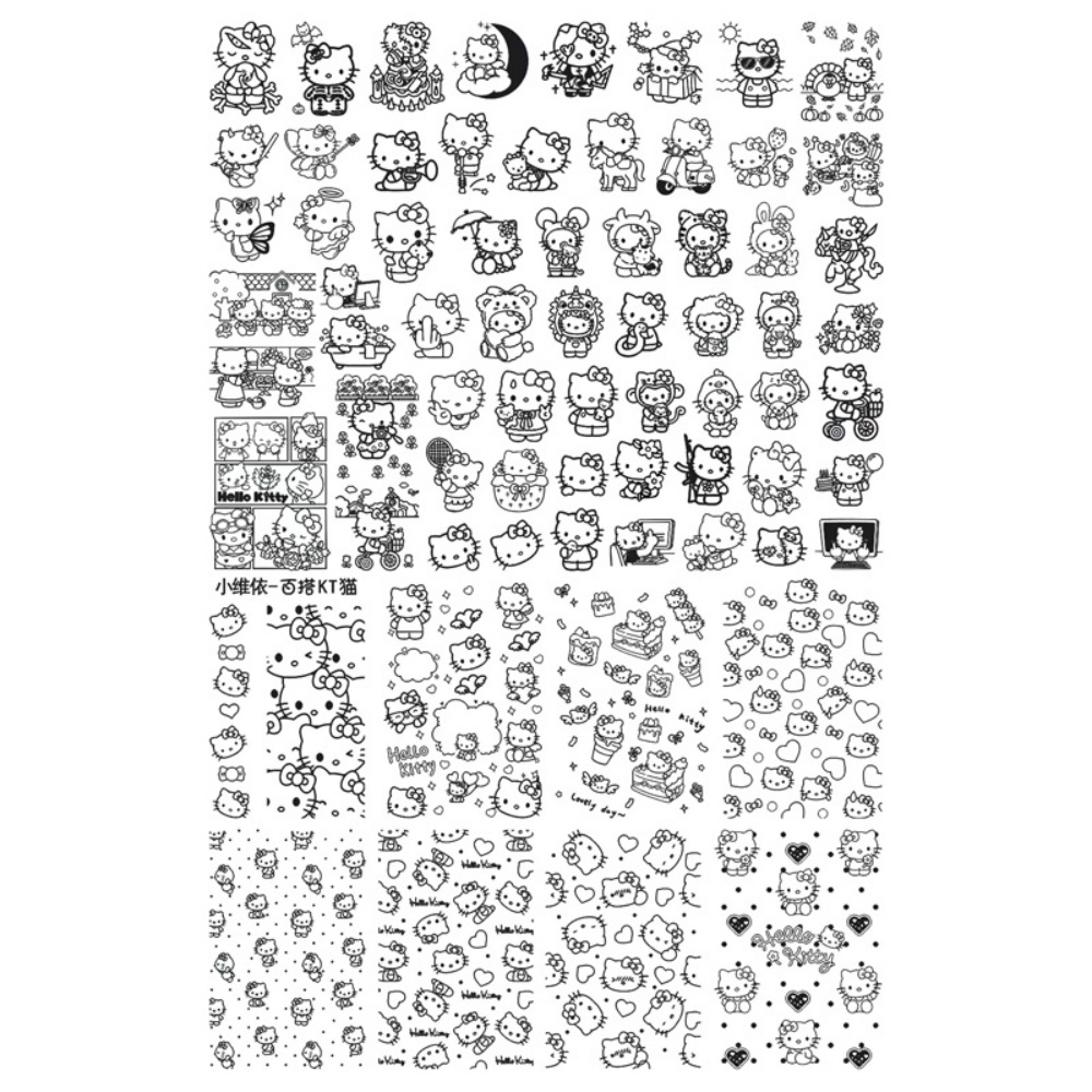 转转钢板美甲卡通KT猫印花模具