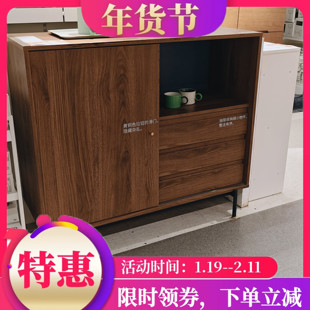宜家拉曼斯储物柜餐边柜收纳柜推拉门置物柜墙边柜北欧风IKEA柜子