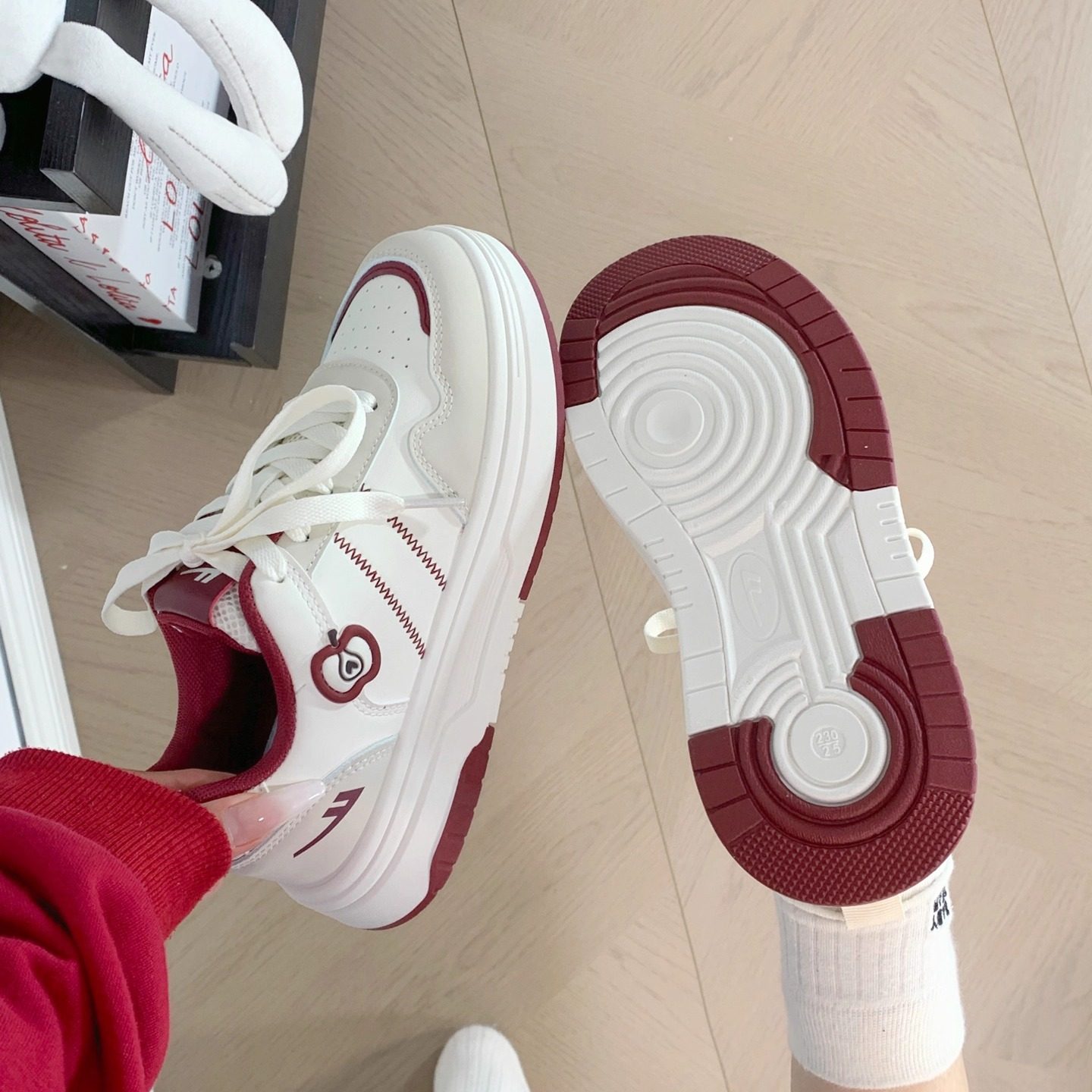 回力苹果板鞋女2025新款百搭小众设计感休闲鞋厚底显高学生小白鞋,女鞋,休闲板鞋,淘宝优惠券,粉丝福利购,淘宝优惠卷