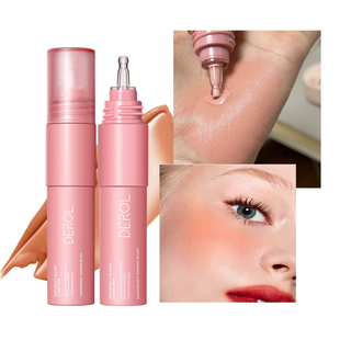 欧美妆低饱和度液体腮红空气感裸色轻薄成膜显气色唇颊眼影黄黑皮