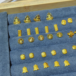 古法沙金五路财神配件上上签大鹏鸟贴片无相佛挂坠吊坠