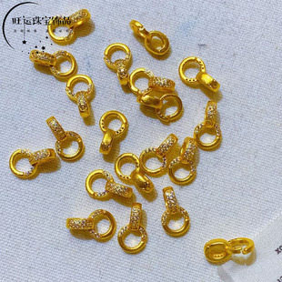 保色沙金镶钻聪明绝顶万能扣头DIY配件首饰吊坠扣头连接扣可打开