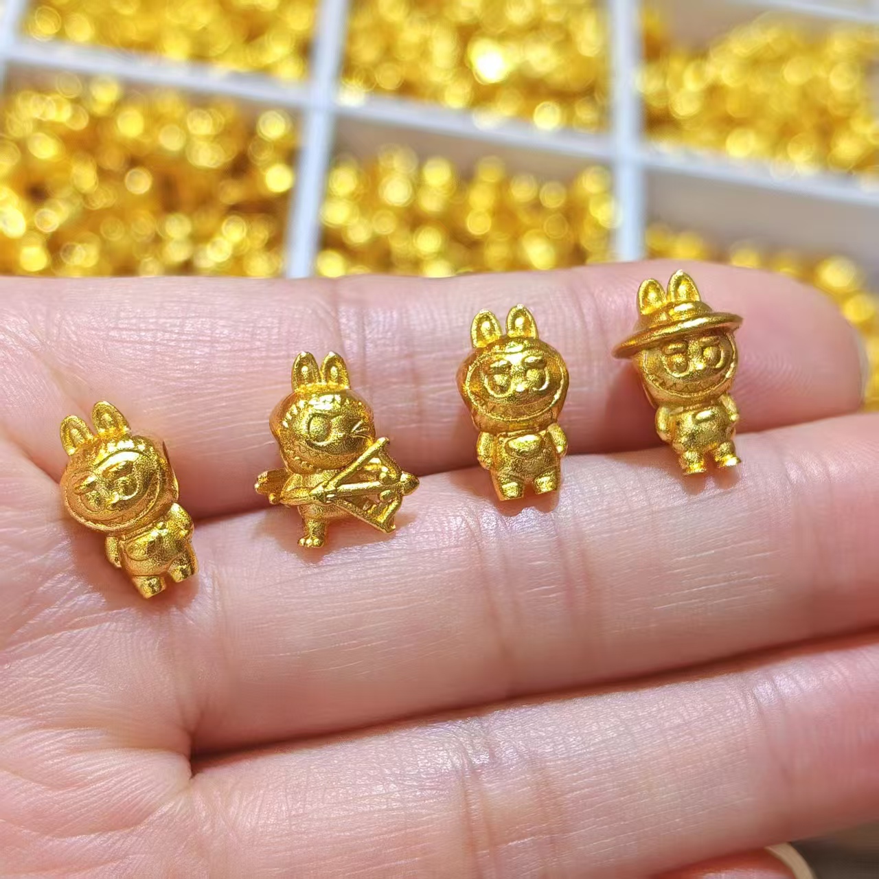 沙金 拉布布吊坠小挂件diy手链手串项链配饰新中式卡通配件