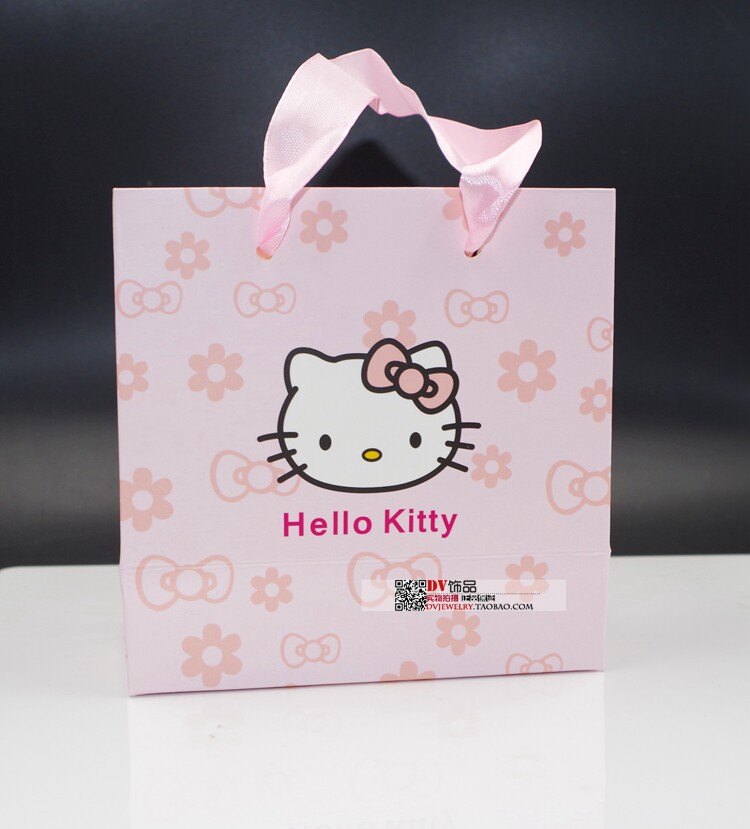 kitty粉红色礼品袋盒子吊坠