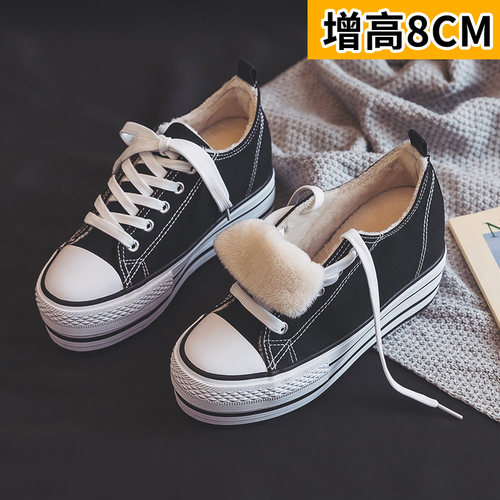 内增高厘米春季新款加厚帆布鞋