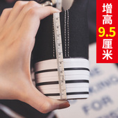 百搭厚底松糕鞋 内增高9厘米帆布鞋 新款 侧拉链韩版 女鞋 2025春夏季