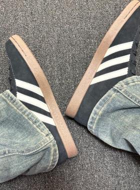 adidas originals Stadt 舒适百搭 防滑耐磨 低帮板鞋 黑色JR6344